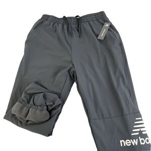 New Mens New Balance Fleece Lined Joggers Jogging Pants Size Medium NWT Gray
